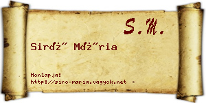 Siró Mária névjegykártya