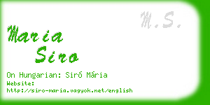 maria siro business card
